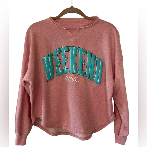 Simply Southern Sweaters - Simply Southern “Weekend” Pullover Pink Large Comfy